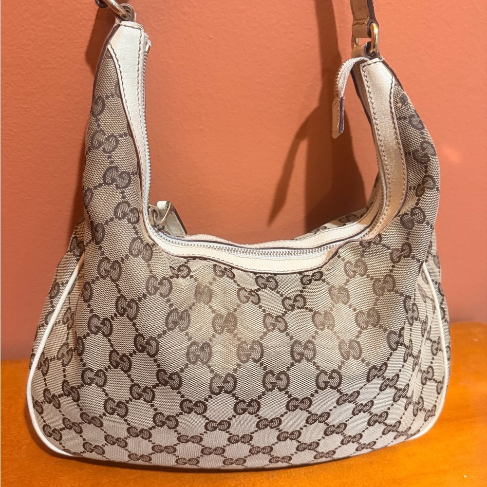 Gucci Beige and Brown Monogram Hobo Bag - Picture 4 of 15
